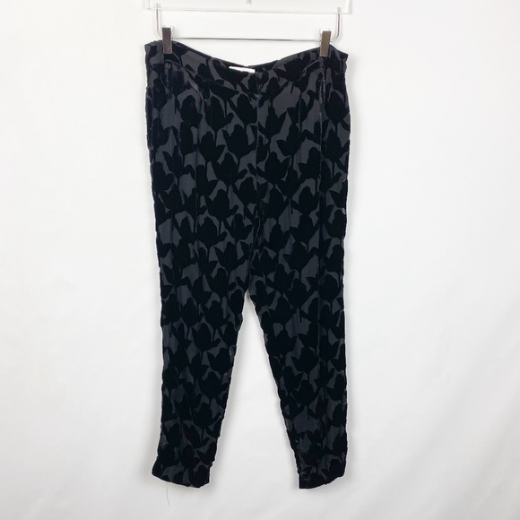 Harlyn Silk Burnout Trousers Black 8 - Picture 1 of 7
